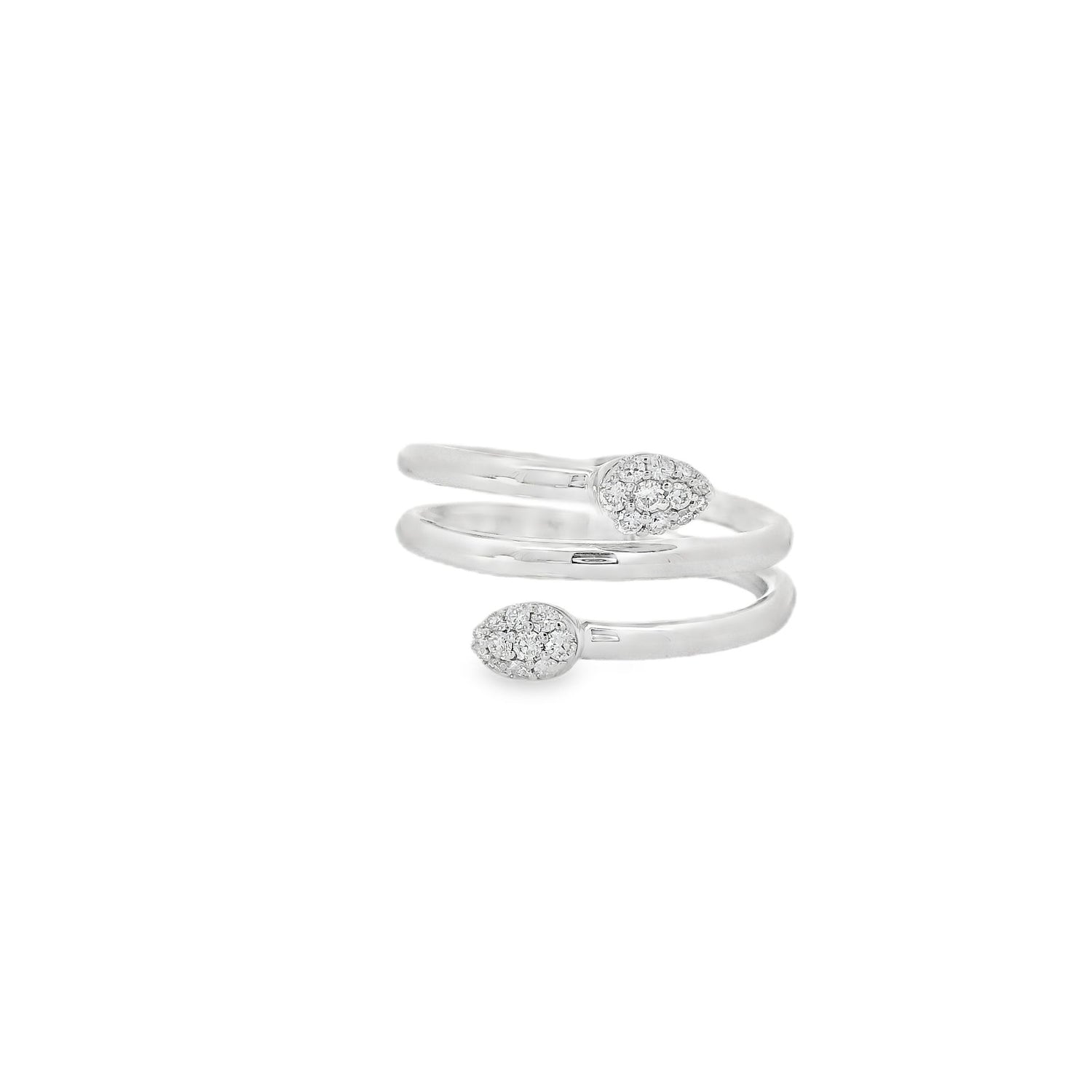Sleek Cluster Pear Diamonds Coil Ring