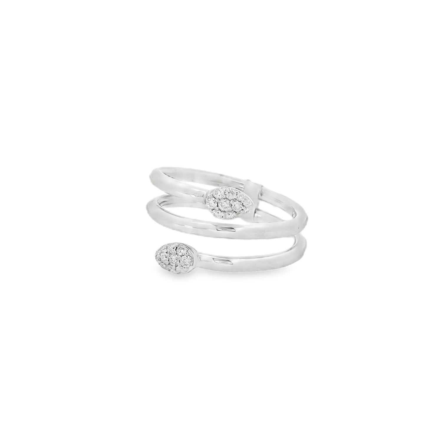 Sleek Cluster Pear Diamonds Coil Ring