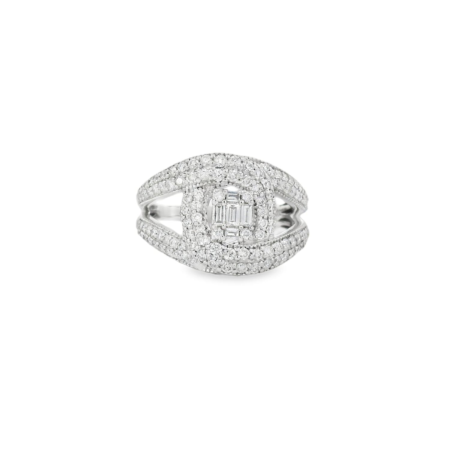 Exotic Refined Double Layer Diamond Ring