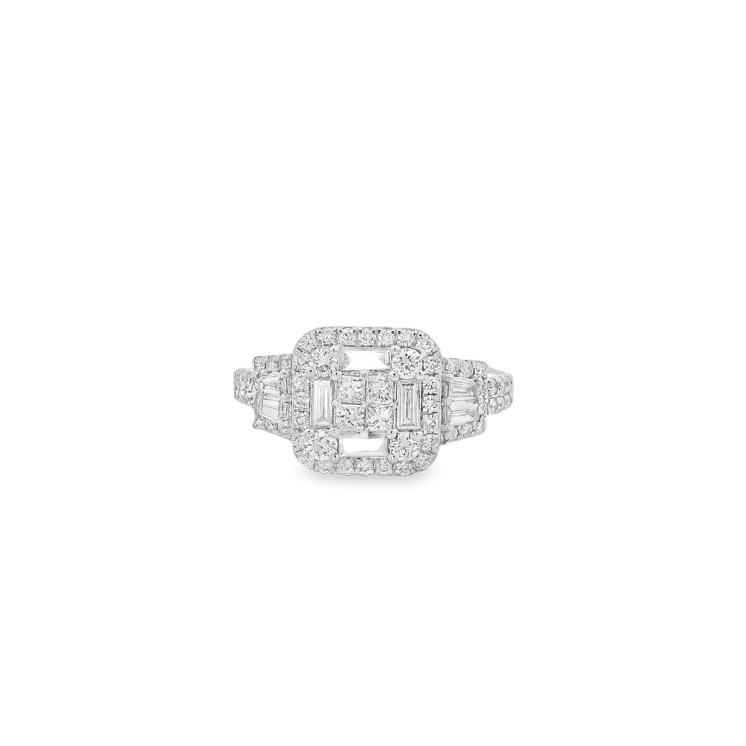 Stunning Three-Stone Baguette Diamonds Ring