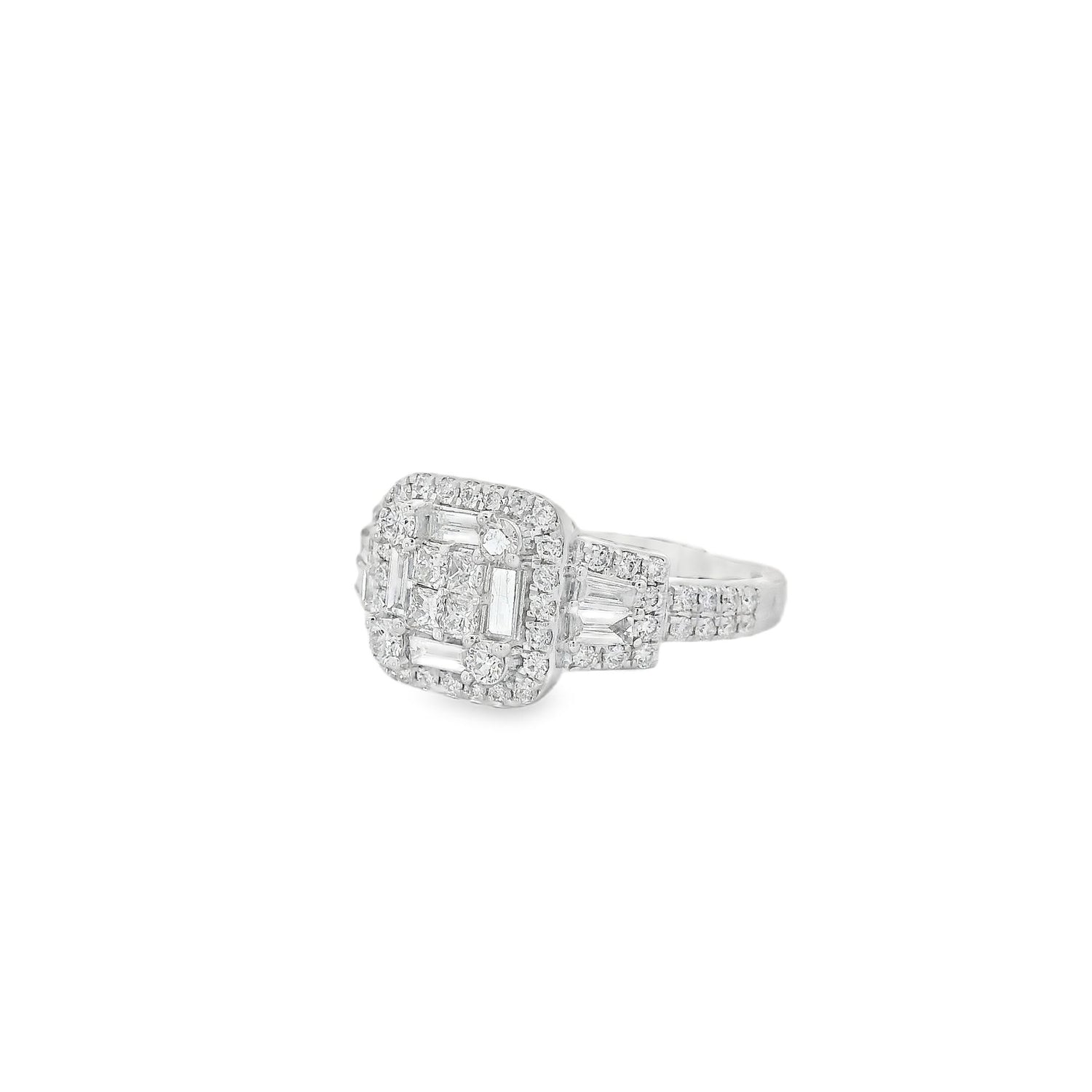 Stunning Three-Stone Baguette Diamonds Ring
