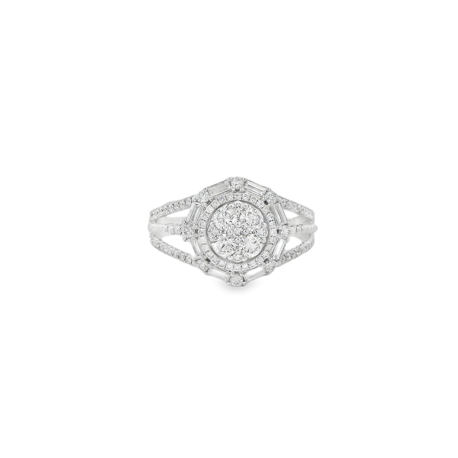 Splendid Triple-Layer Diamond Net Ring