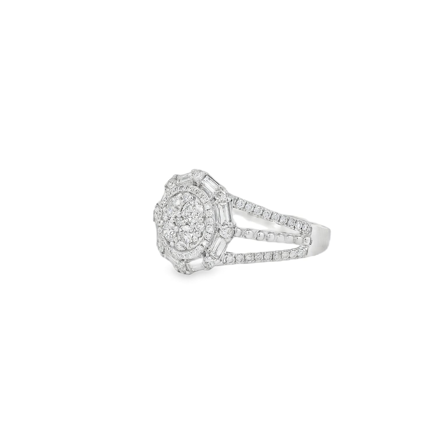 Splendid Triple-Layer Diamond Net Ring