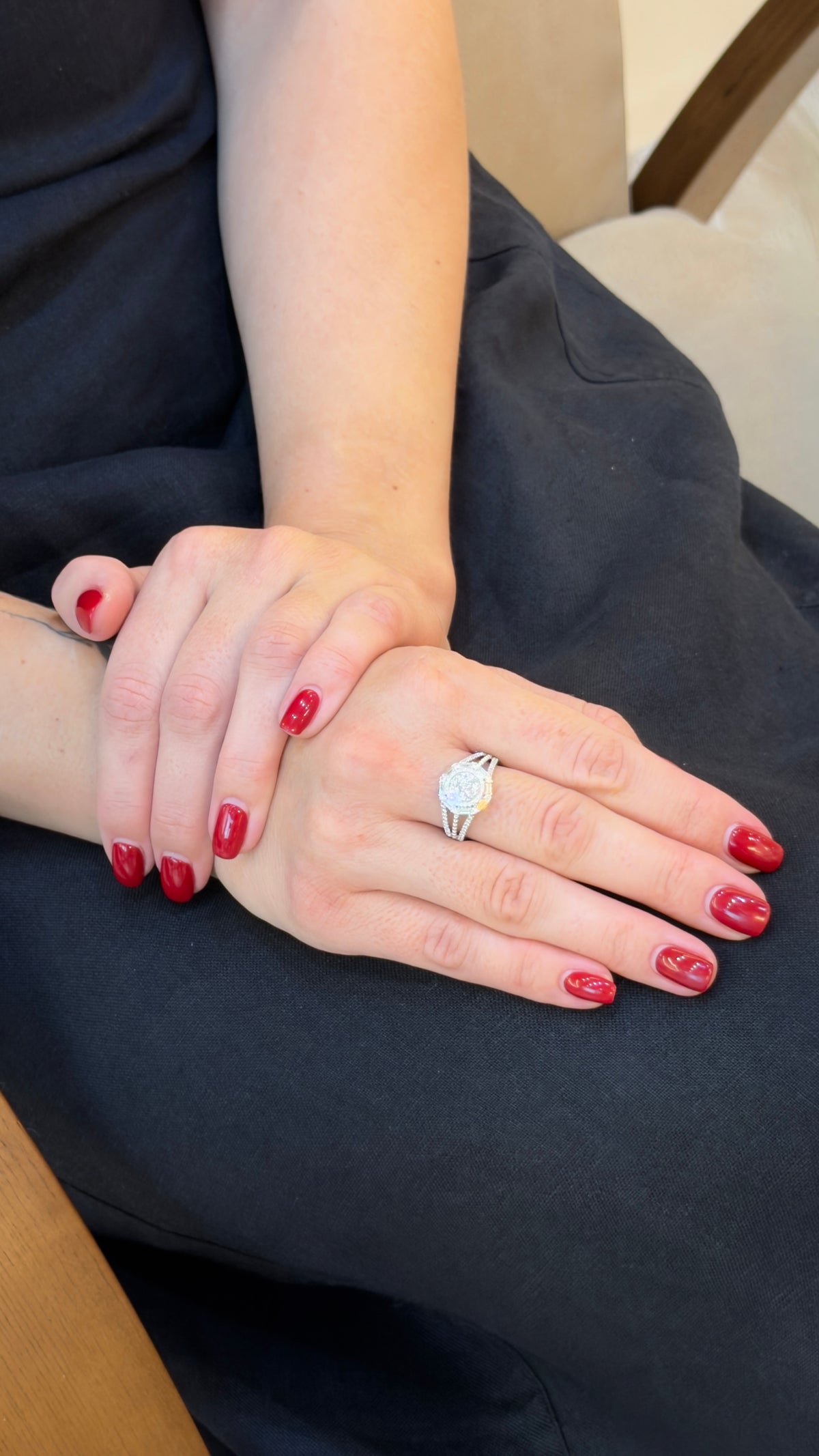 Splendid Triple-Layer Diamond Net Ring - additional view