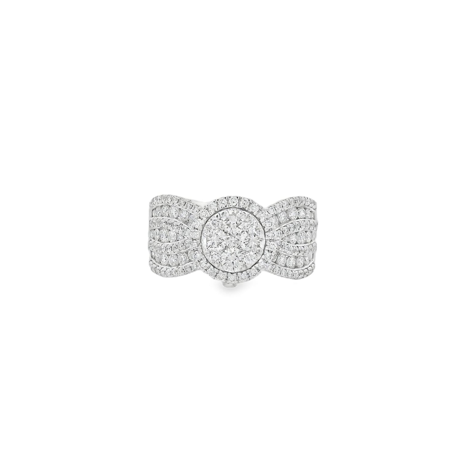 Dazzling Halo Centered Round Diamond Ring