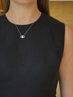 Simple Cluster Diamond Eye White Pendant - additional view