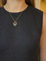 Refined Emerald & Diamond Yellow Heart Pendant - additional view