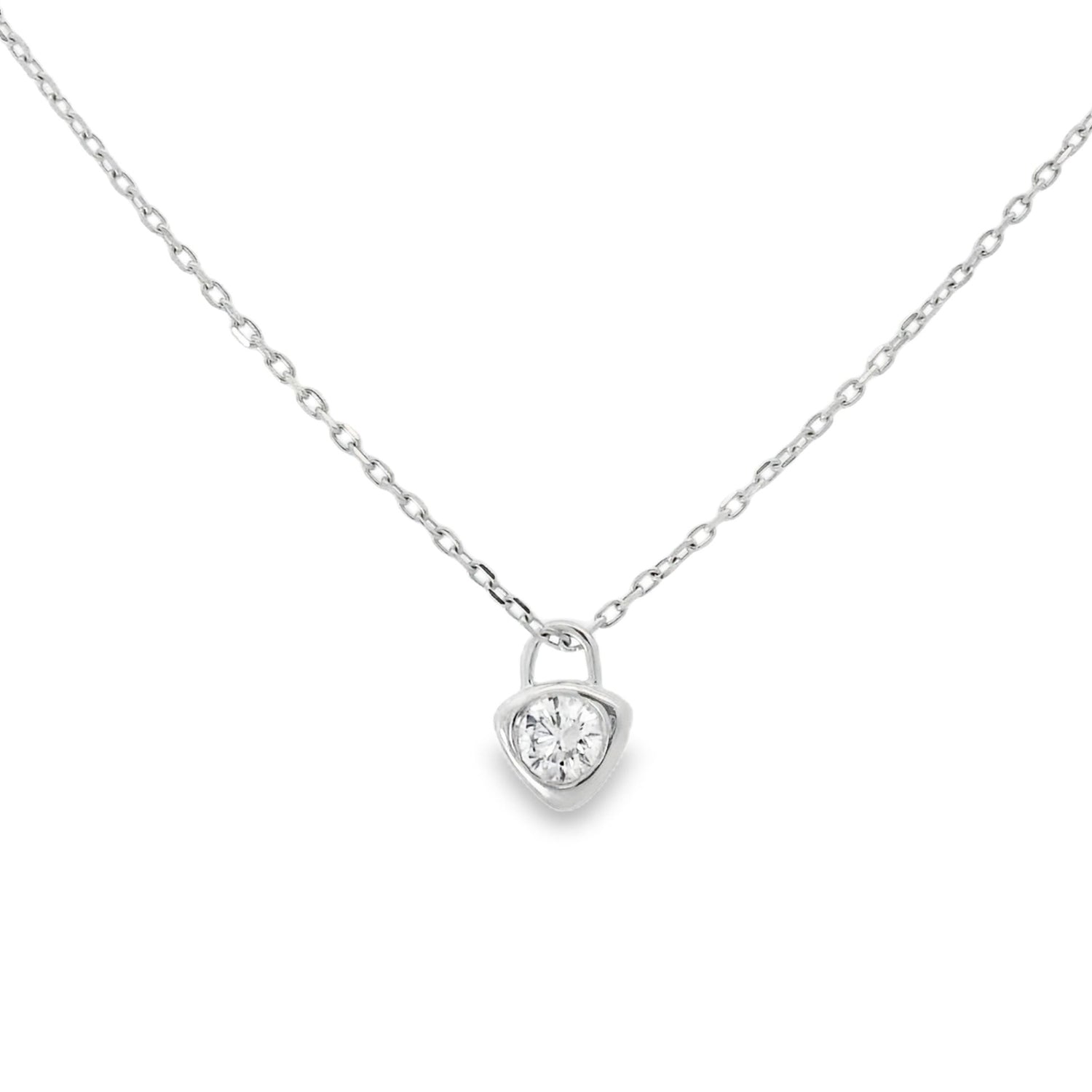 Simple Hanging Round Brilliant Diamond Pendant