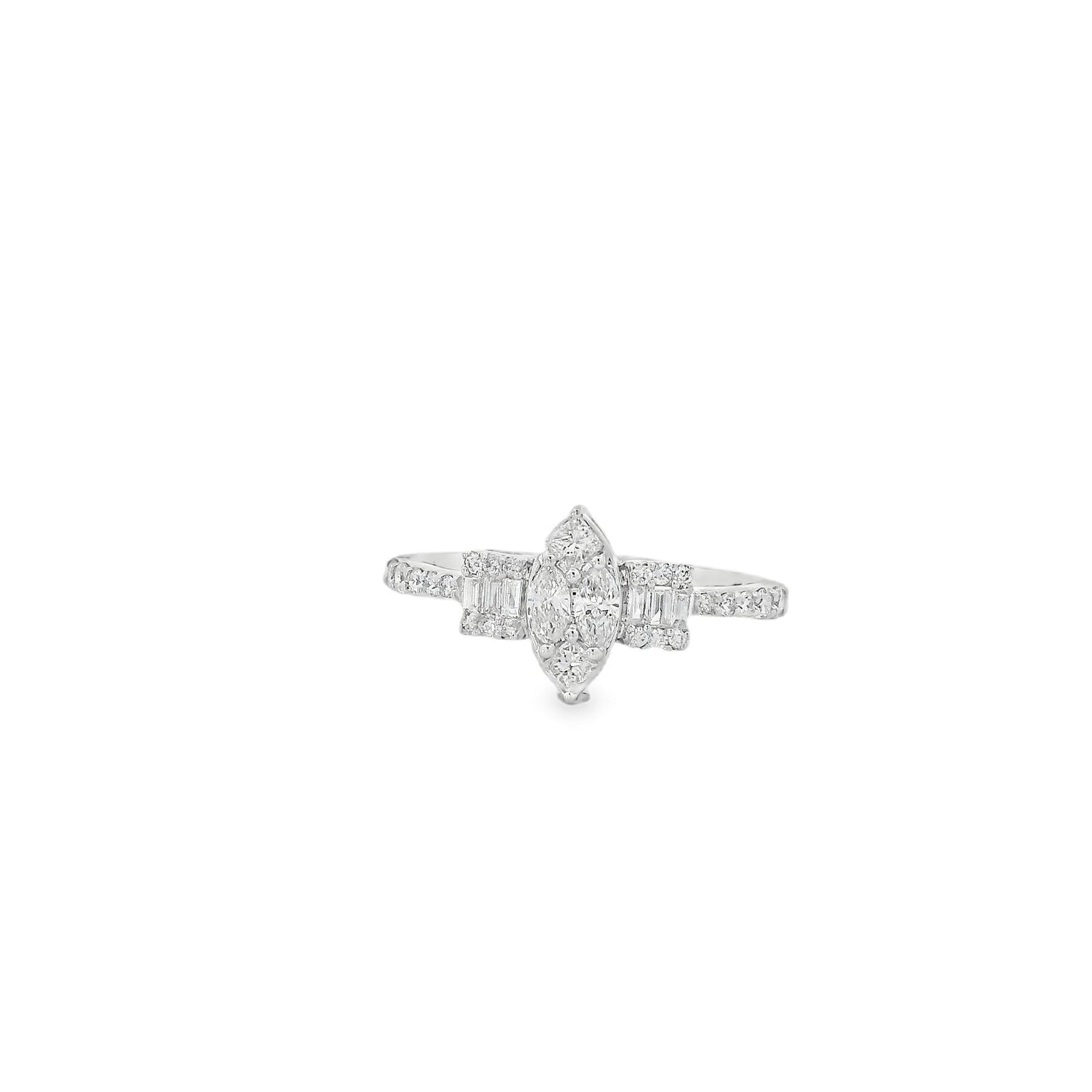 Charming Marquise Cluster Diamond Ring