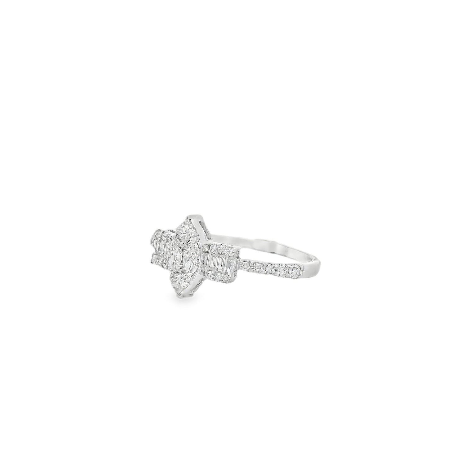 Charming Marquise Cluster Diamond Ring