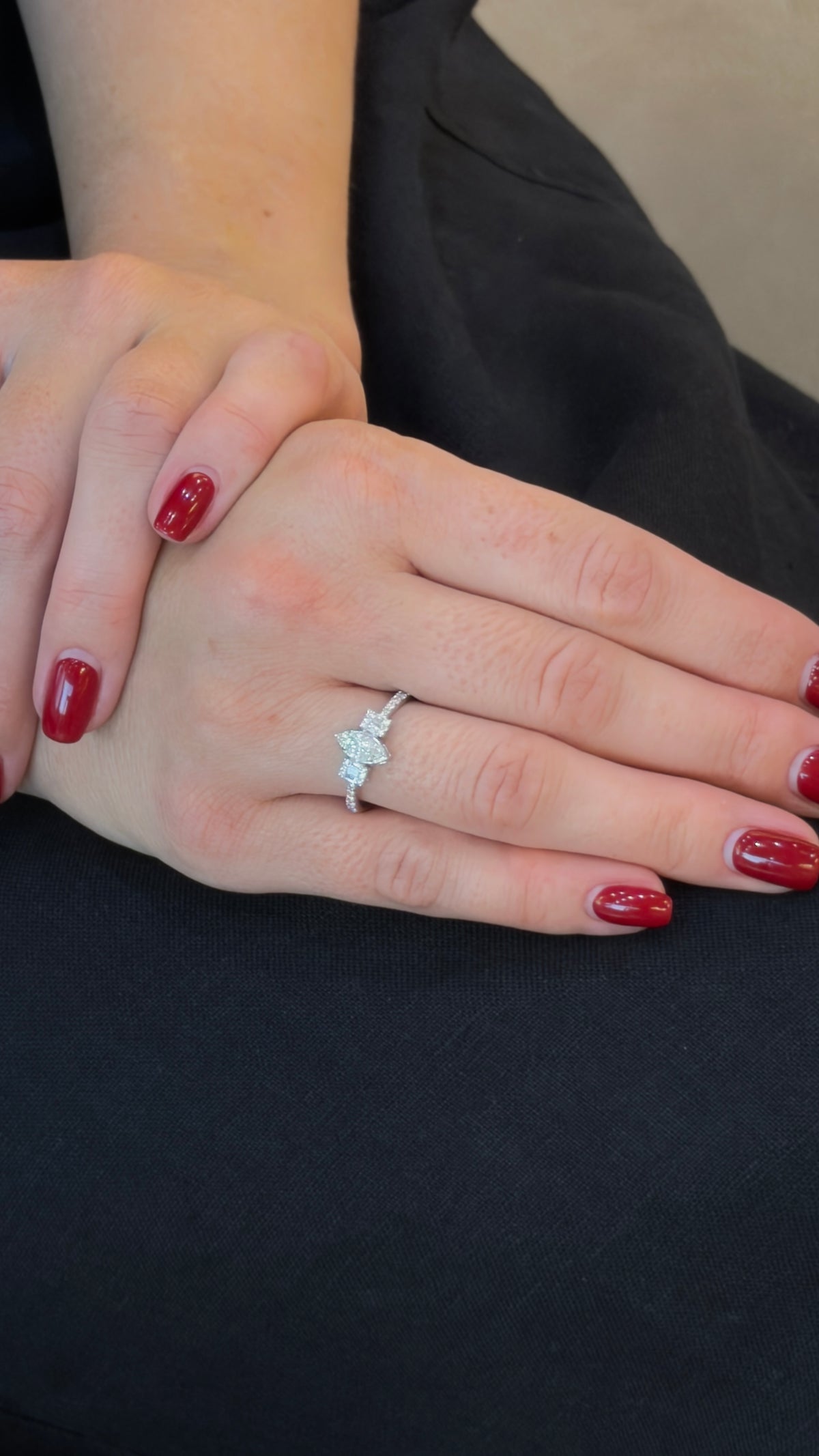Charming Marquise Cluster Diamond Ring - additional view