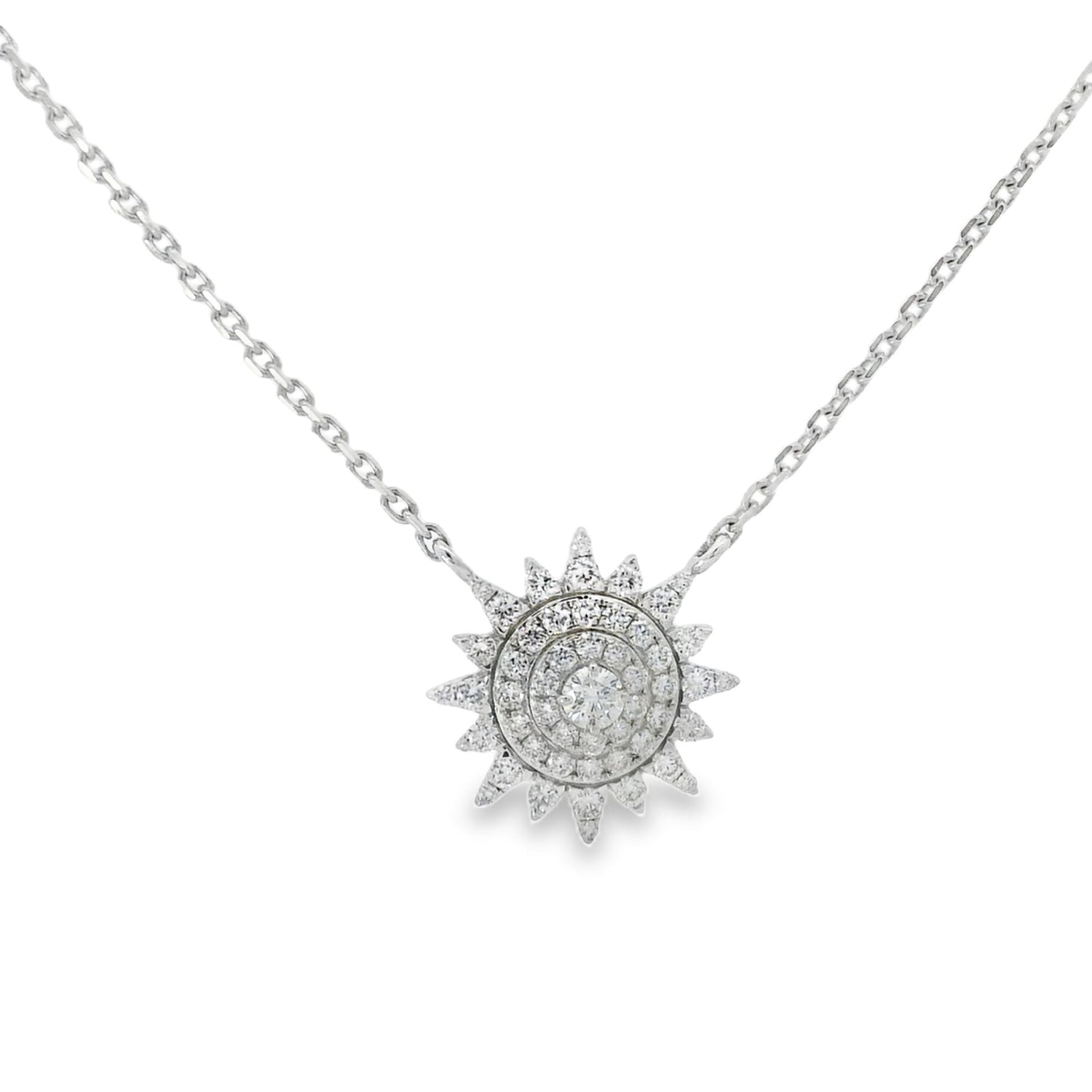 Whimsical Sunburst of Diamonds Pendant