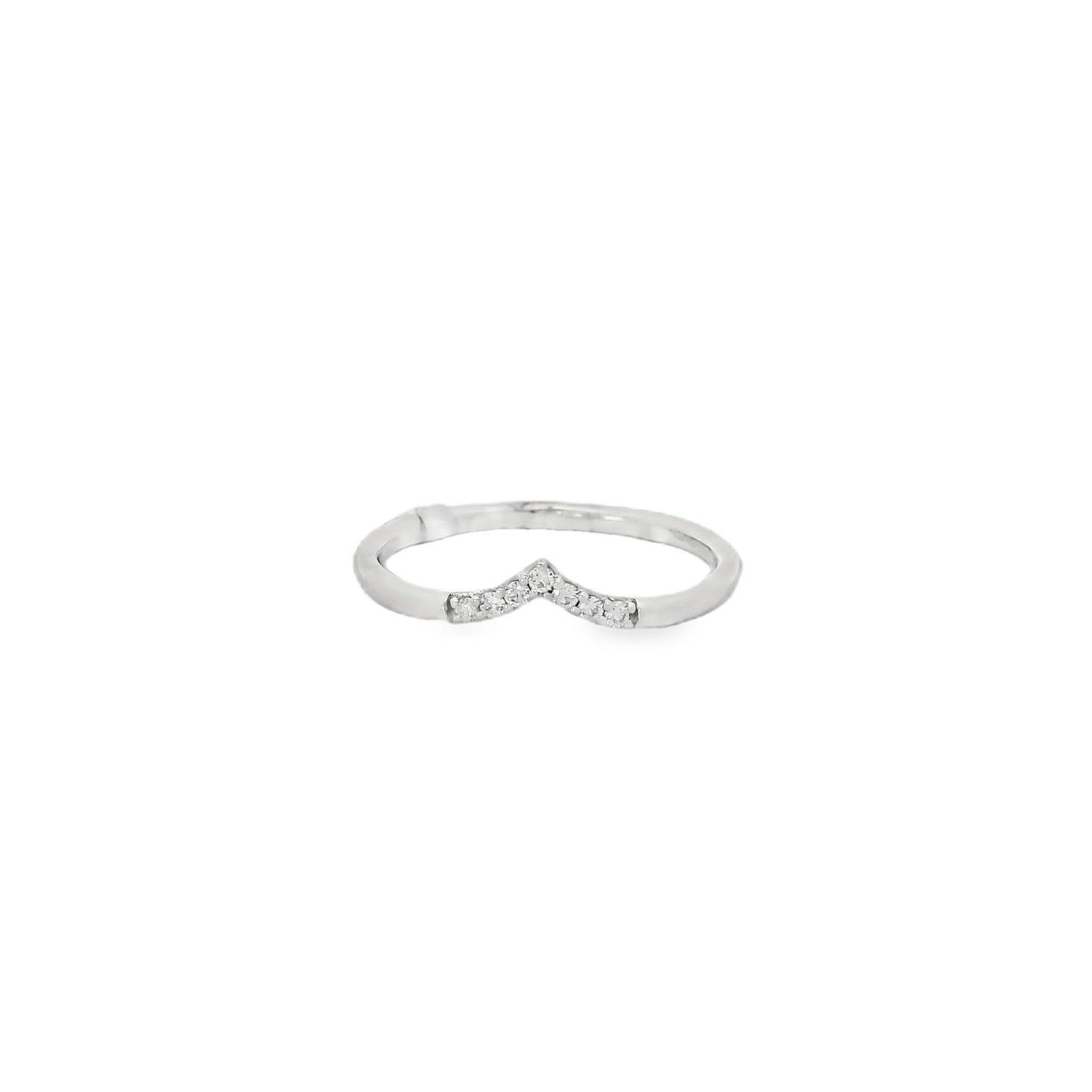 Soft V-Shape Diamond White Ring
