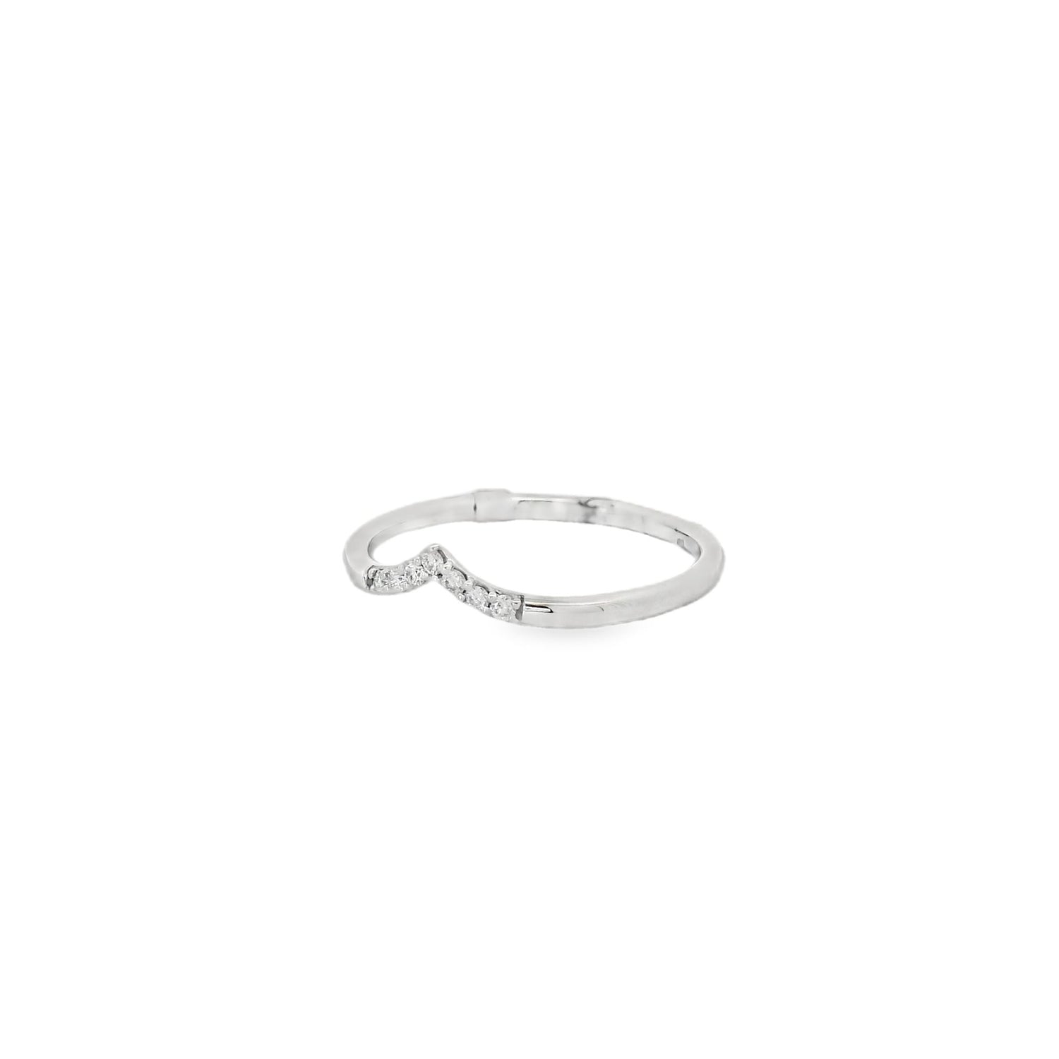 Soft V-Shape Diamond White Ring