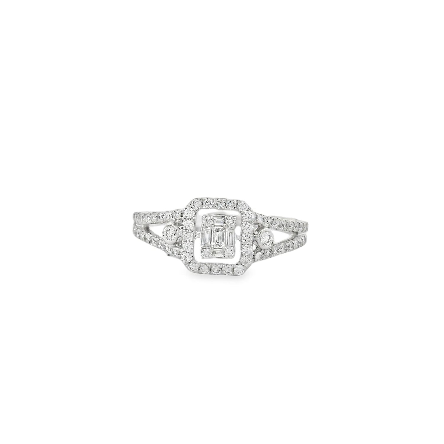 Elegant Double Layer Halo Diamond Ring