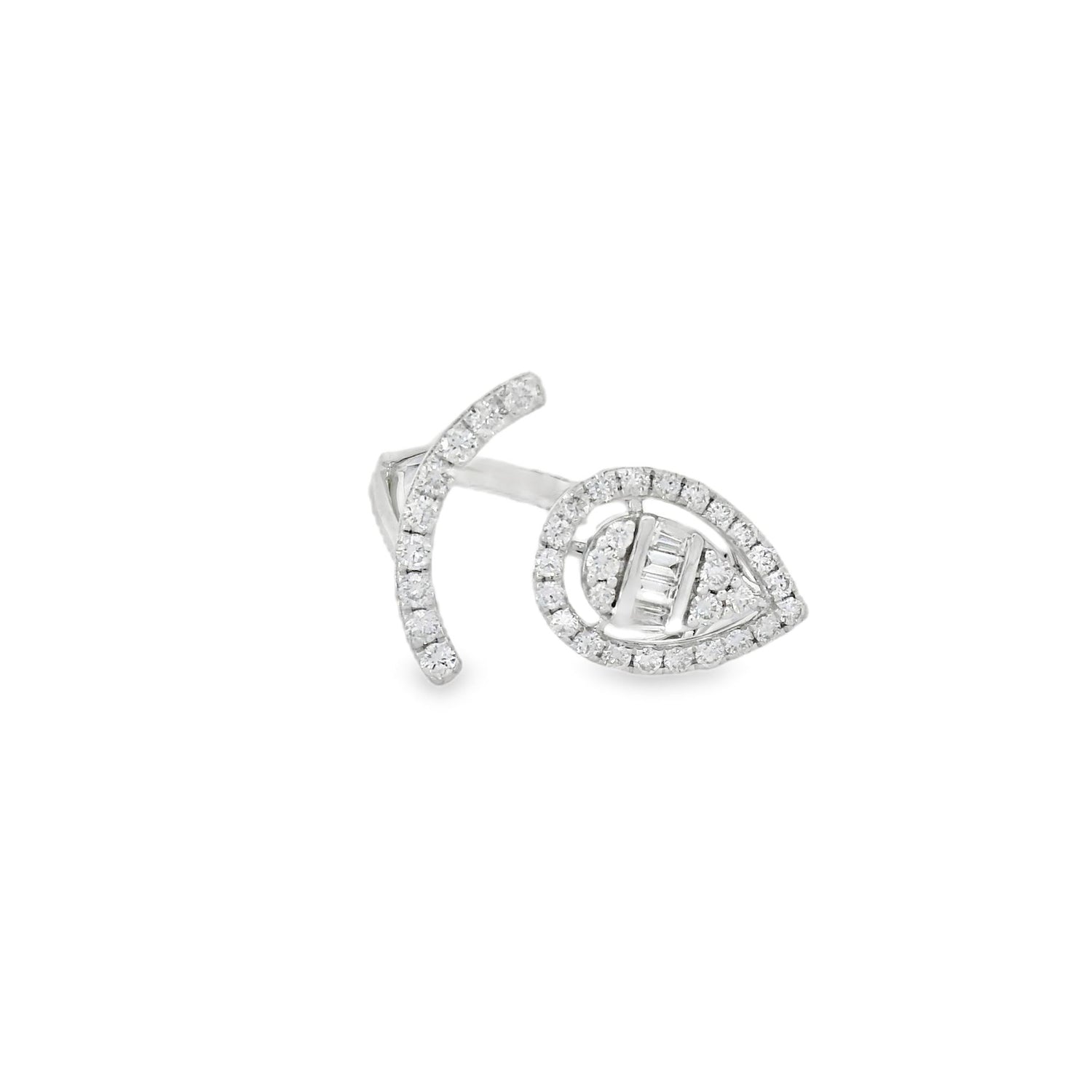 Mystic Halo Pear Side Diamond Ring