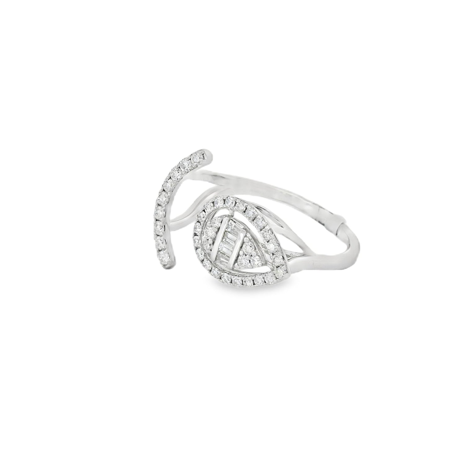Mystic Halo Pear Side Diamond Ring