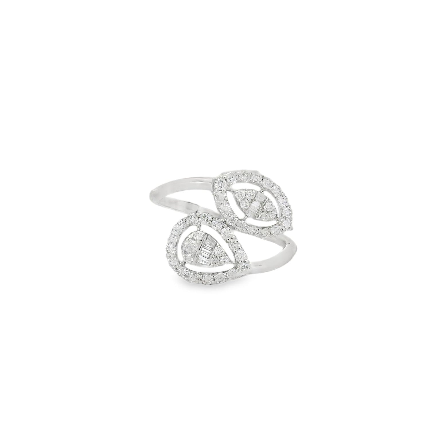 Elegant Pear & Marquise Diamond Open Ring