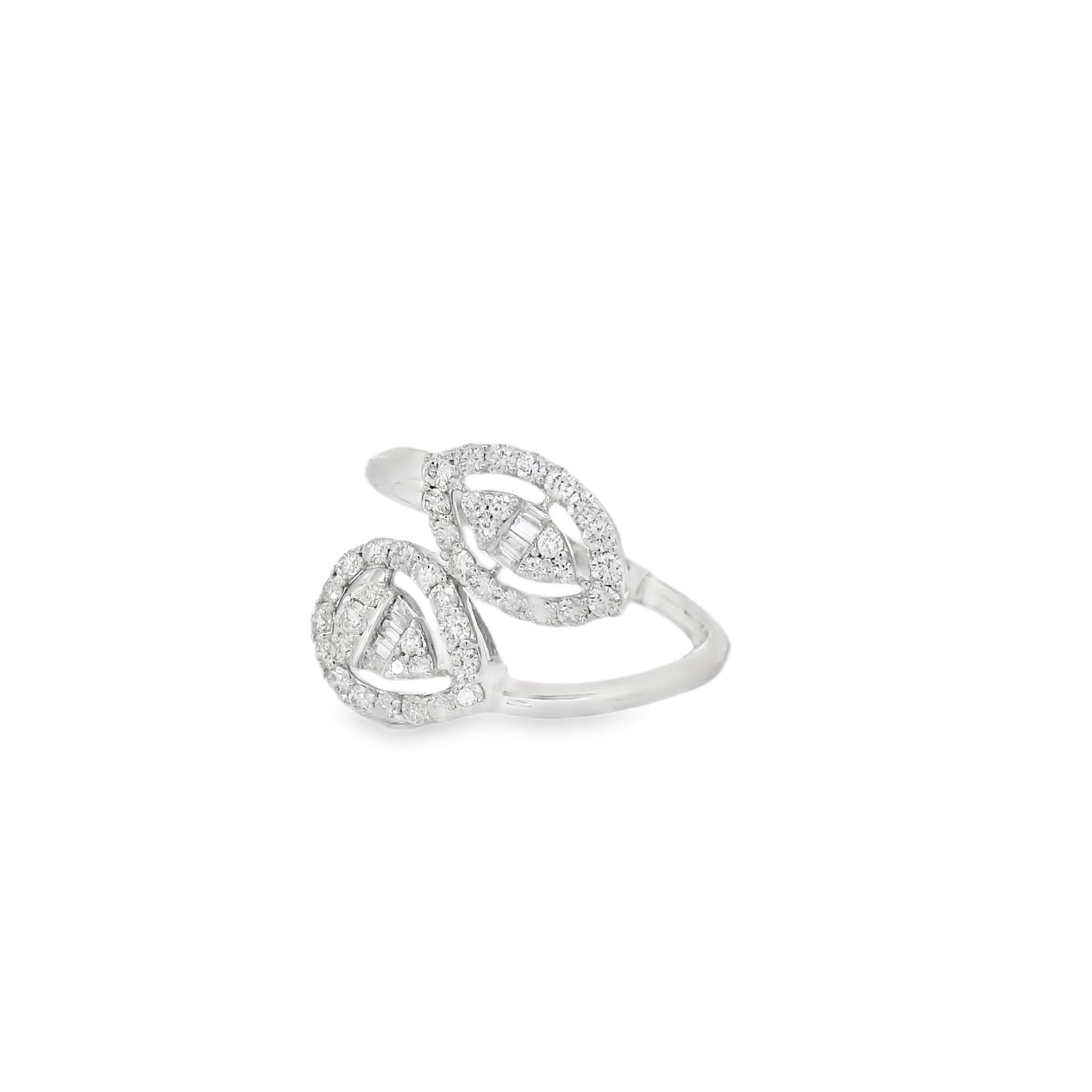 Elegant Pear & Marquise Diamond Open Ring