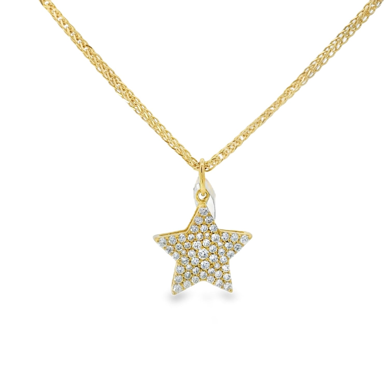 Dazzling Yellow Gold Star Diamond Pendant