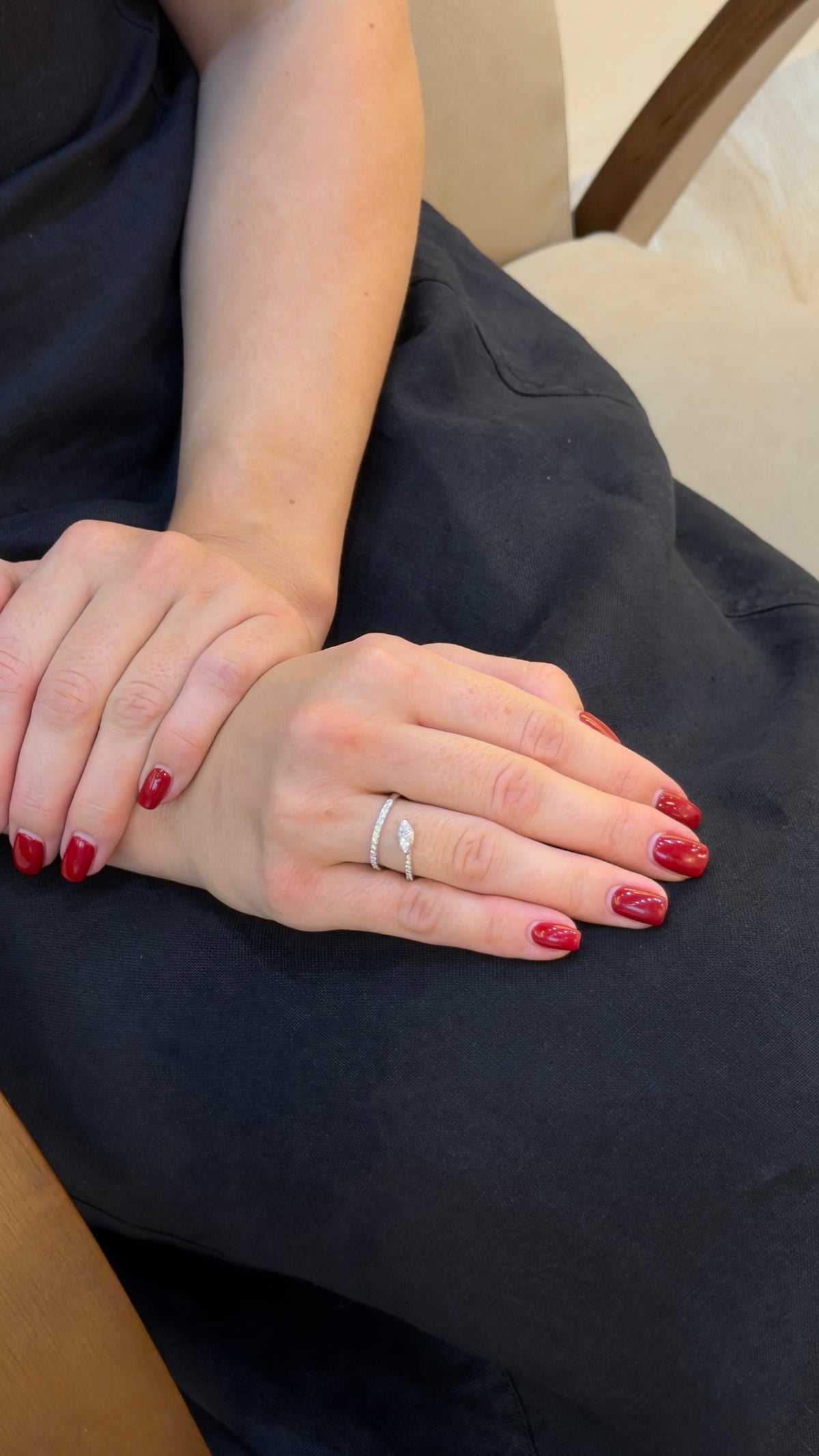 Sleek Cluster Marquise Branch Diamond Ring - additional view