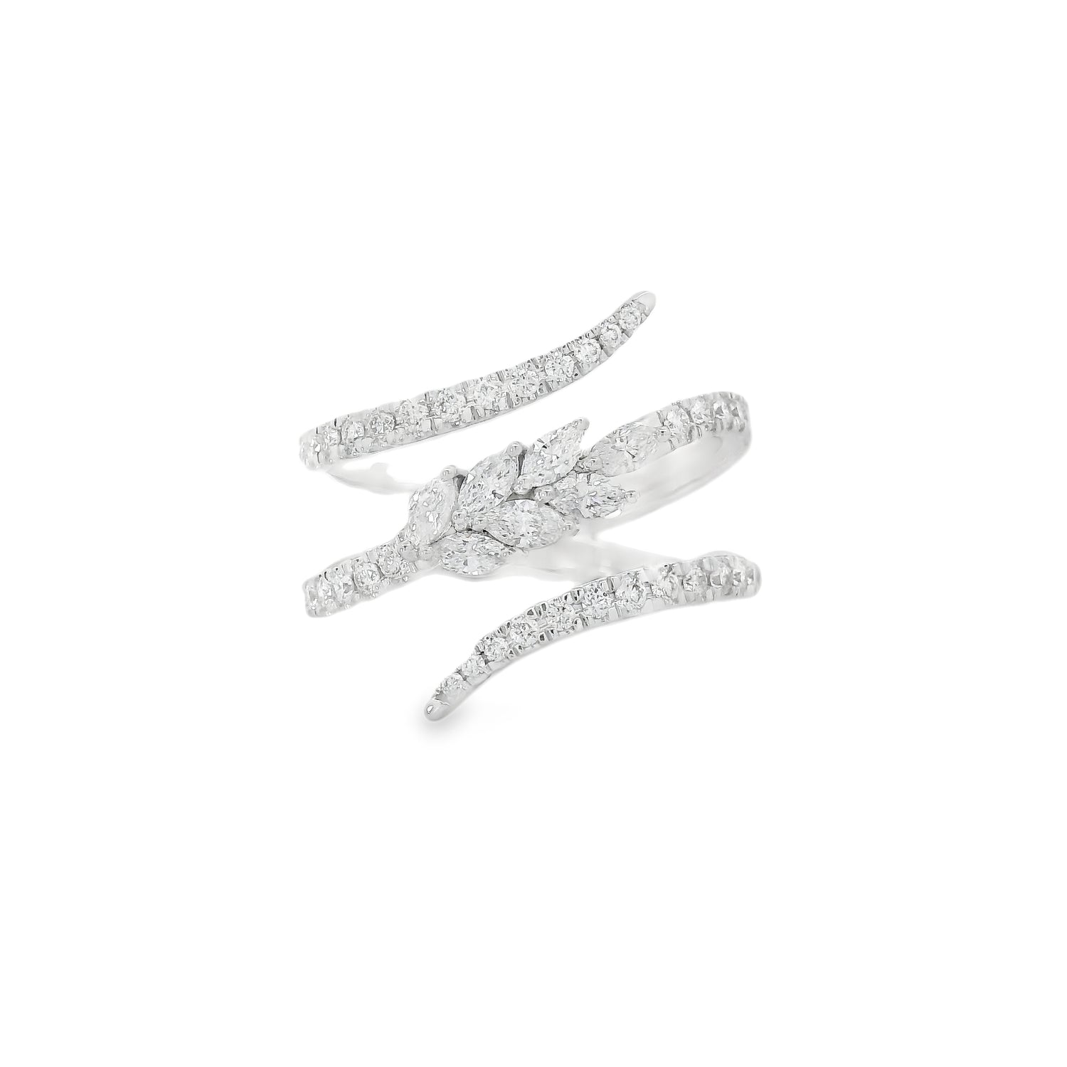 Whimsical Wrap-Around Leafy Diamond Ring