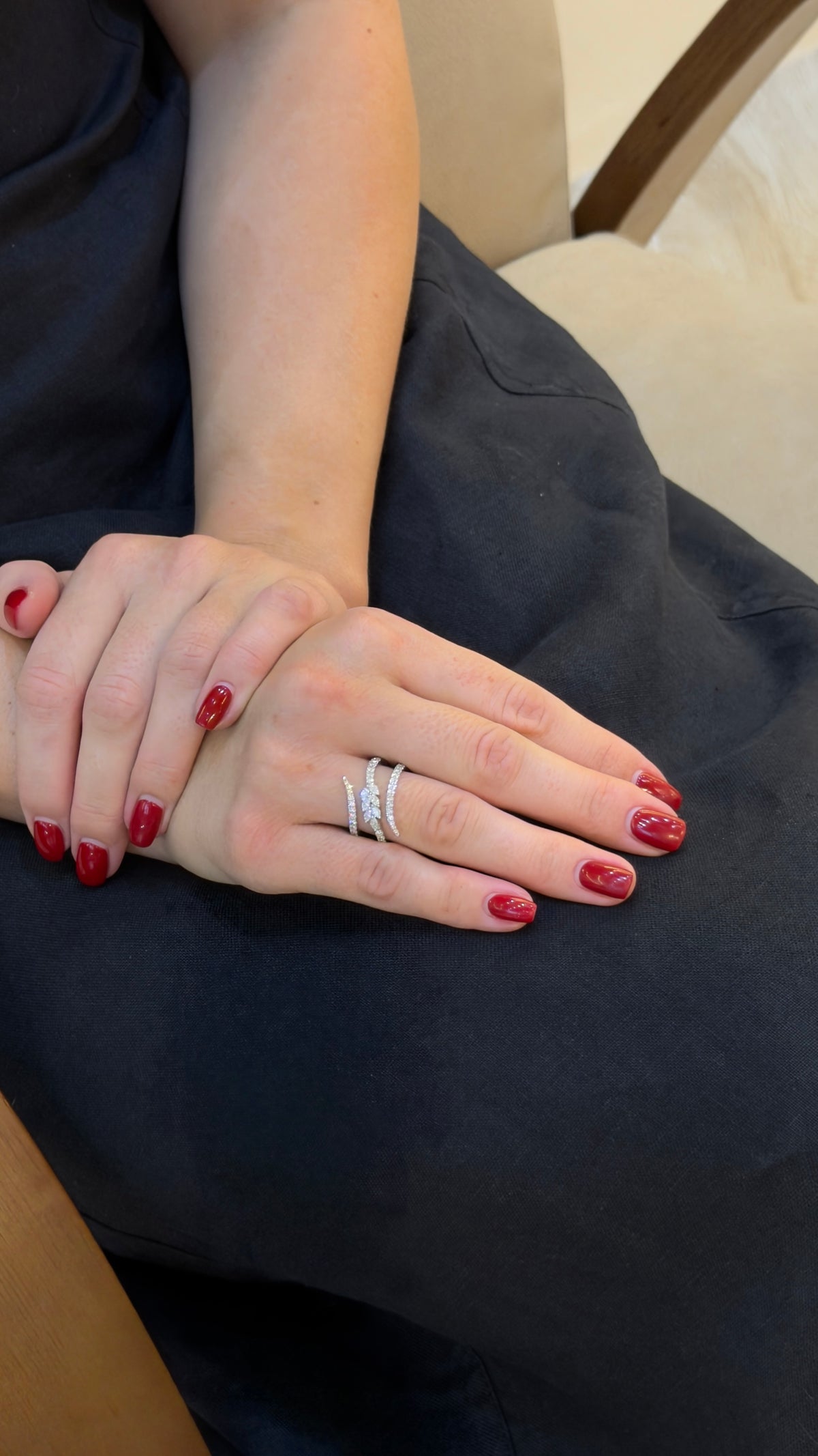 Whimsical Wrap-Around Leafy Diamond Ring - additional view