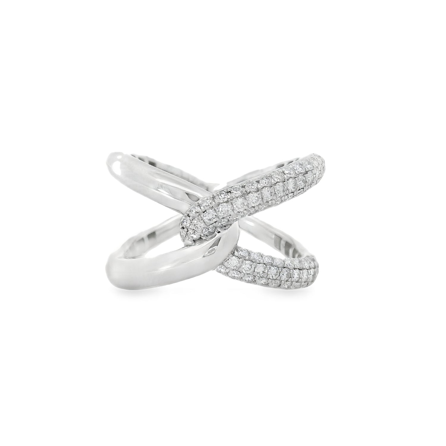 Fancy White Crisscross Diamond Ring