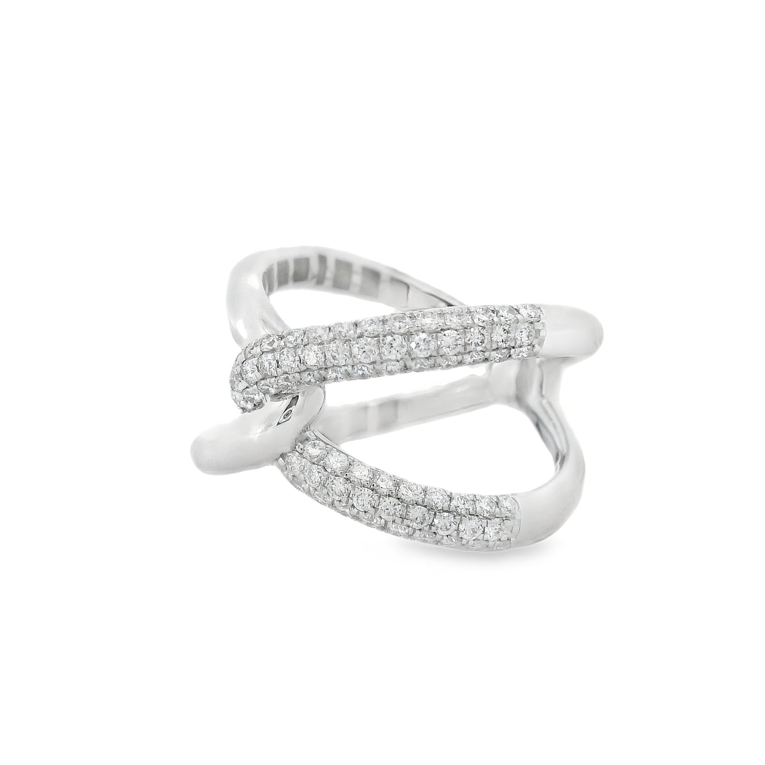 Fancy White Crisscross Diamond Ring