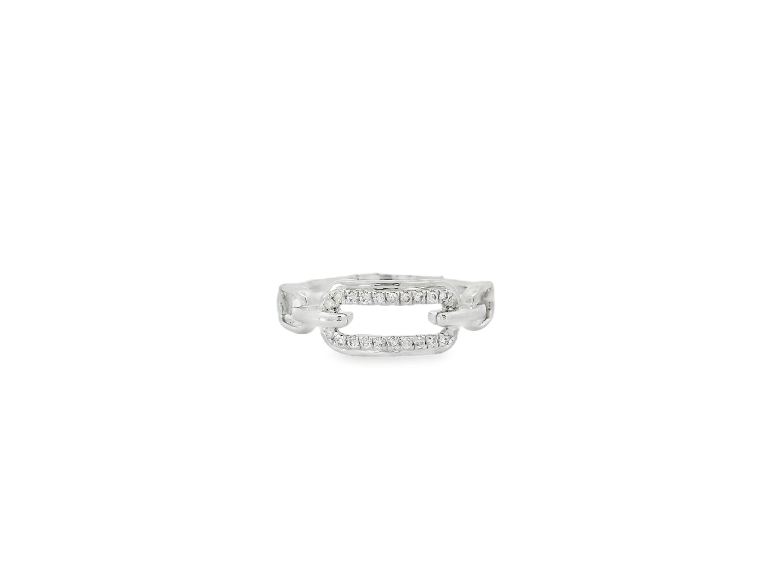 Polished Diamond Linked Chain Ring