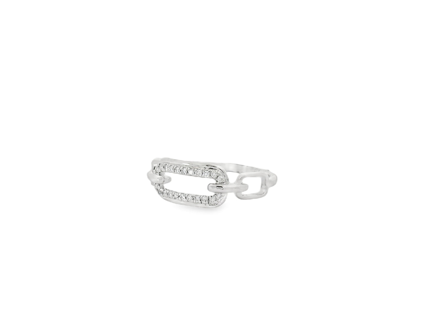 Polished Diamond Linked Chain Ring