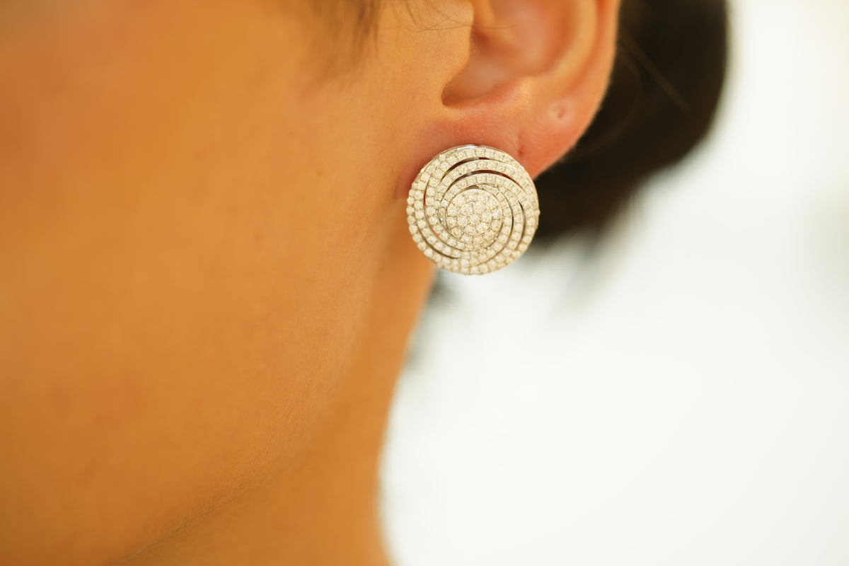 Dazzling Hypnotic Diamond Filled Earrings - additional view