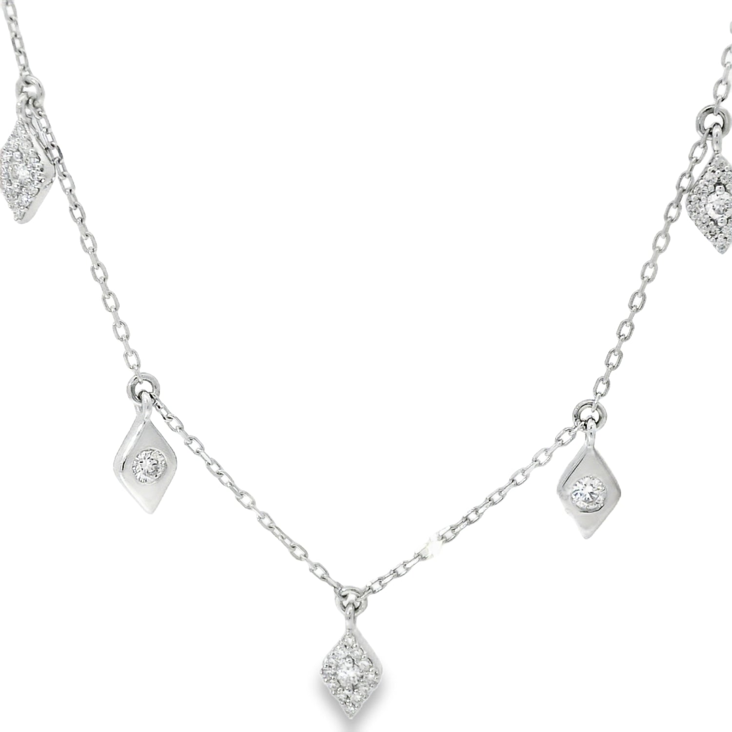 Enchanting Lozenge Diamond Drop Necklace