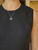 Diamond Circle Onyx Disc Necklace - additional view