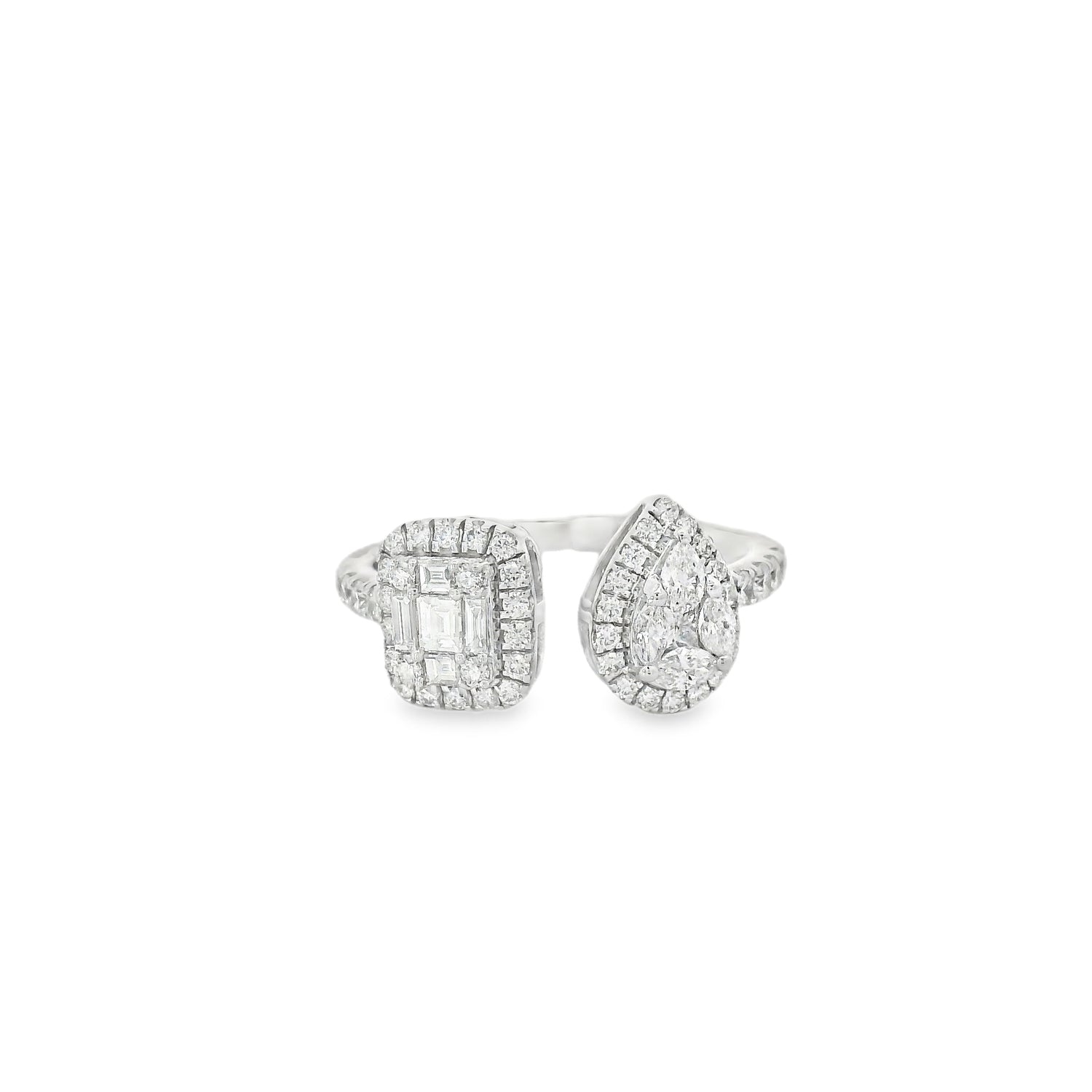 Charming Cluster Square & Pear Diamond Ring