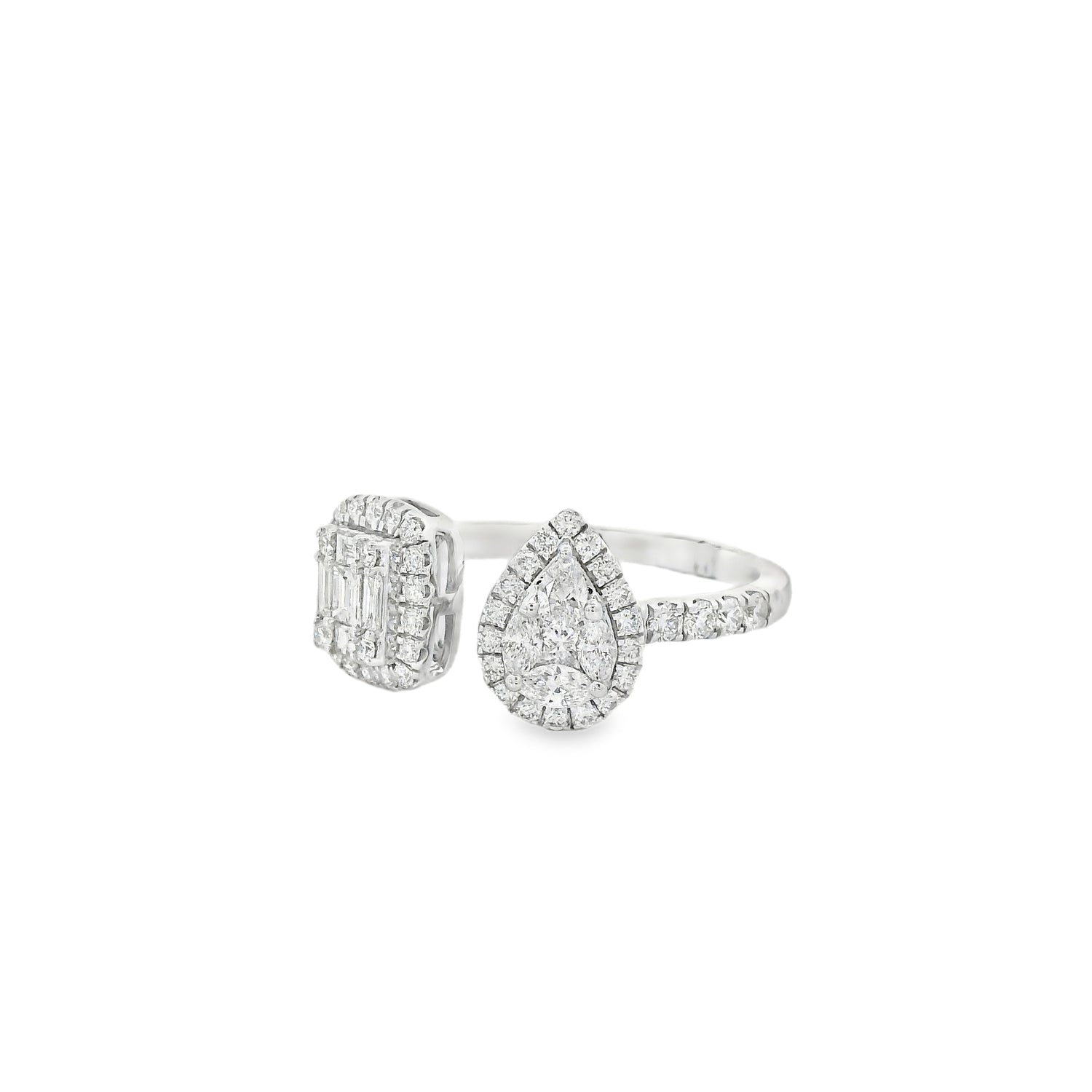 Charming Cluster Square & Pear Diamond Ring