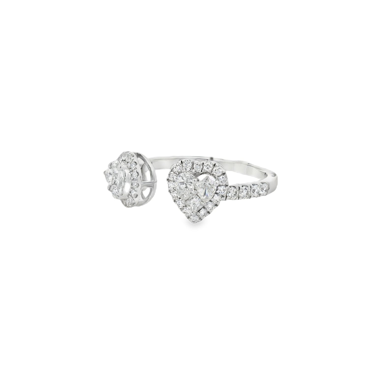 Charming Cluster Pear & Heart Diamond Ring