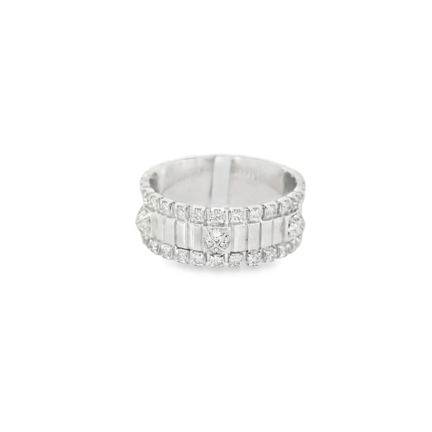 Polished Design Diamond Band Ring