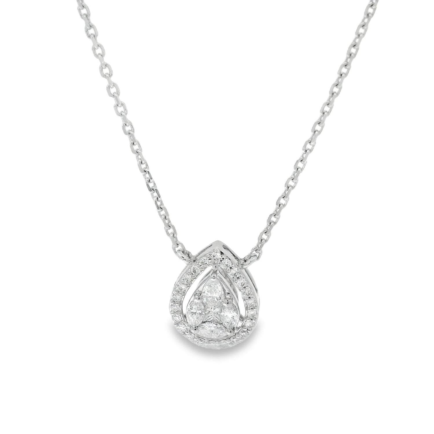 Stunning Cluster Pear Diamond Pendant