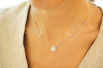 Stunning Cluster Pear Diamond Pendant - additional view