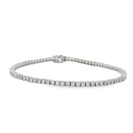 White gold tennis bracelet with a continuous row of round diamonds