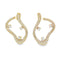 Yellow gold sculptural earrings with pavé and floating diamond accents
