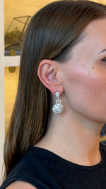 Mixed-Cut Diamond Sunburst Dangle Earrings - additional view