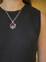Romantic Ruby Floral Diamond Medallion Necklace - additional view
