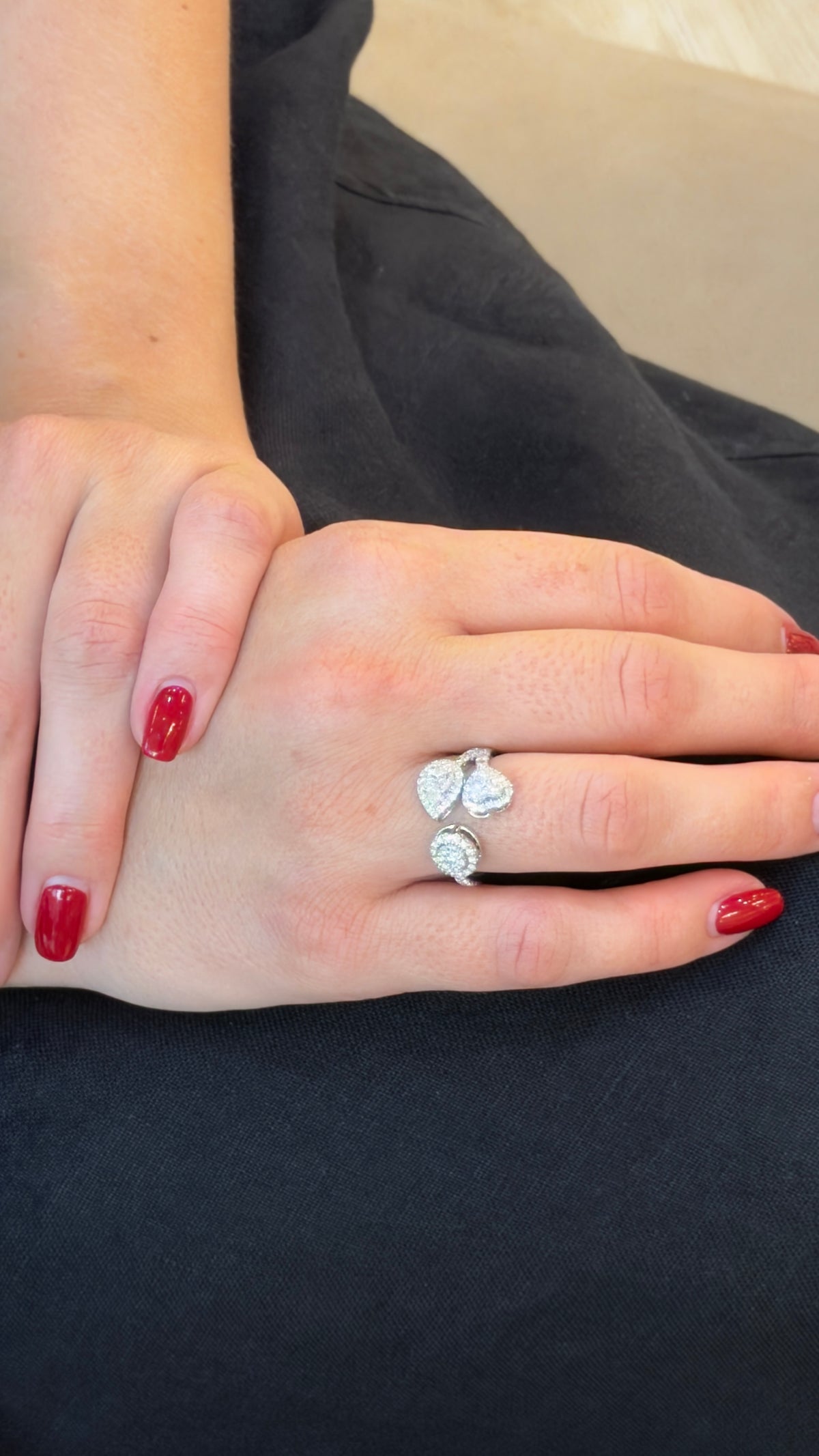 Dazzling Mixed-Cut Diamond Open Ring - additional view
