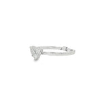 Side profile showing pear and princess-cut diamond settings