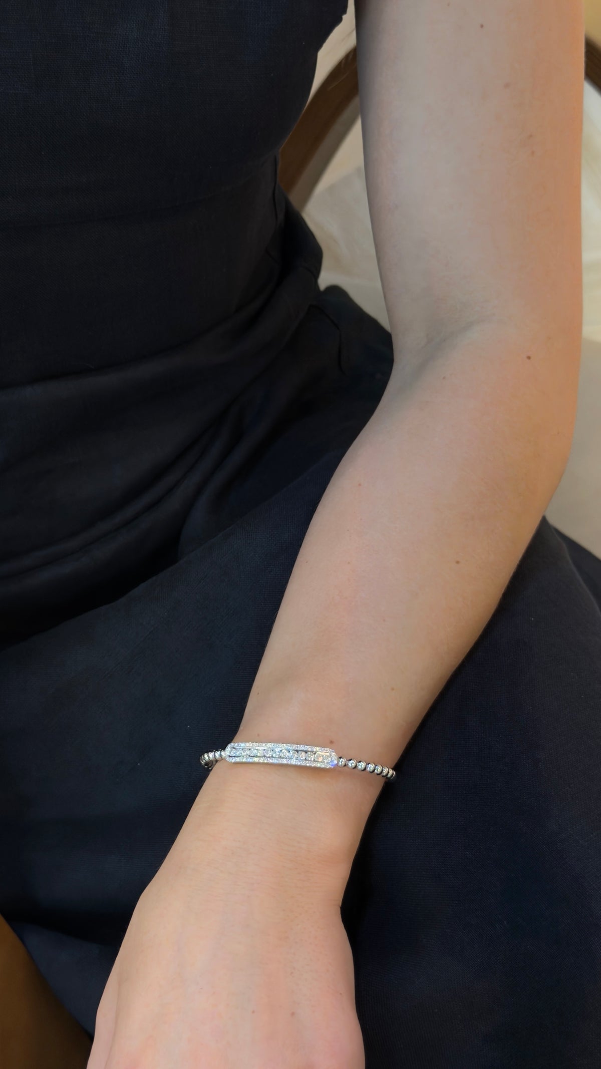Refined Diamond Station Beaded Bangle - additional view