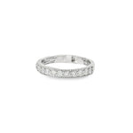 White gold band ring with twin diamond rows and rope-textured edges