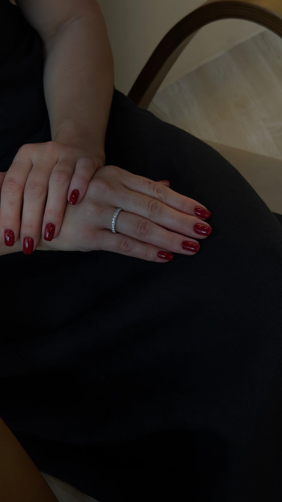 Delicate Rope-Edge Diamond Band Ring - additional view