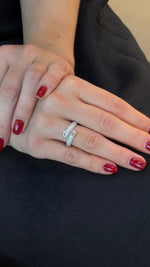 Heart and Emerald-Cut Diamond Open Ring - additional view